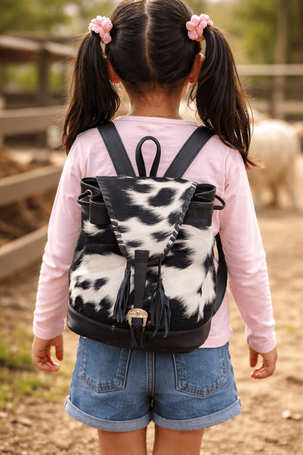 Western Cowhide Leather Backpack – Handmade Hair-On Hide